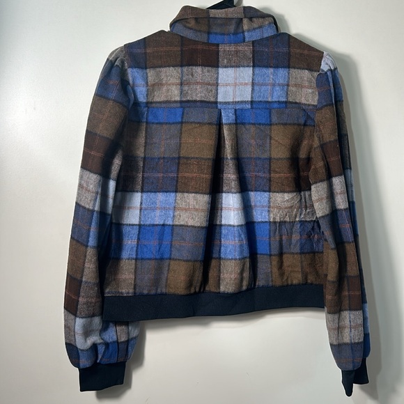 CATO FLEECY POLYESTER PLAID CROPPED FLAP POCKETS BUTTONS UP SIZE SMALL - Picture 12 of 12